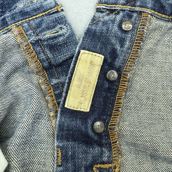 Hollister Men’s Distressed Straight Leg Jeans W34 L34 Medium Wash Button Fly - Picture 10 of 11